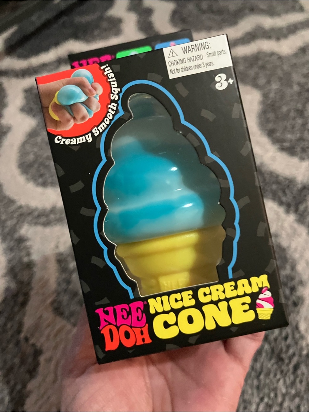 Nee Doh Nice Cream Cone Blue & Yellow Squishy Toy